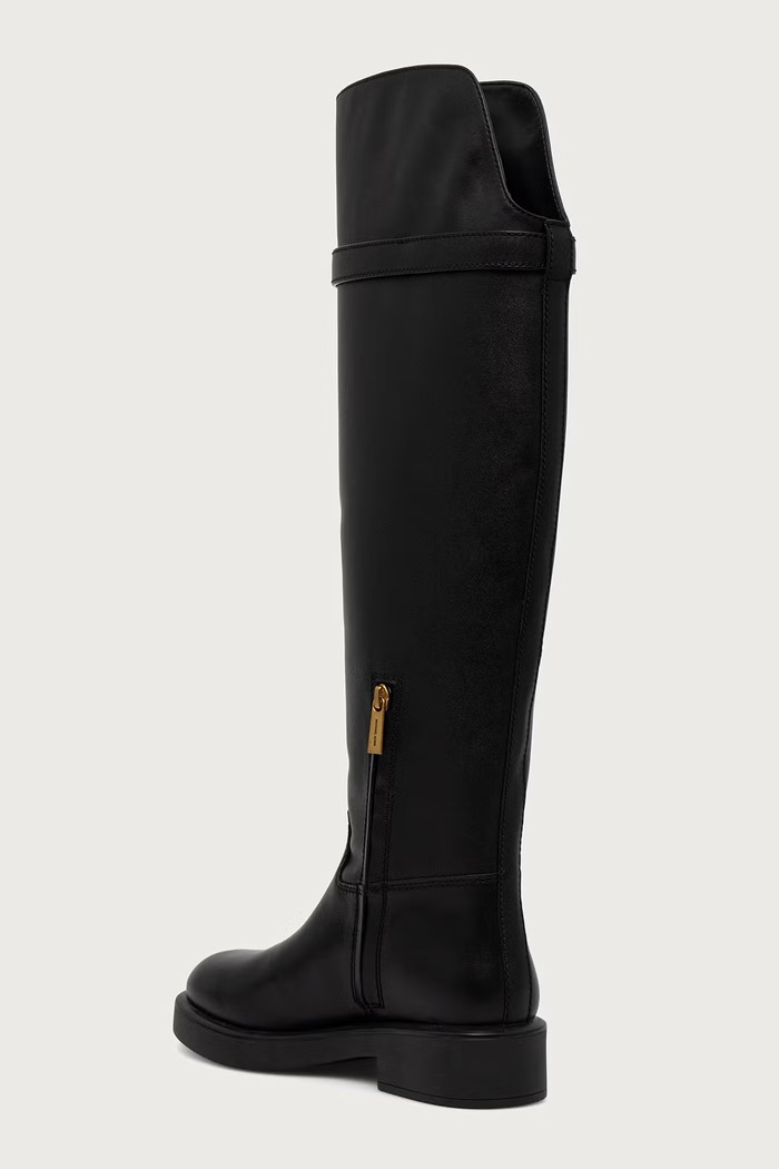 Obuv MICHAEL Michael Kors Čižmy dámske kožené Hamilton Moderne Boot 40F6HAFB7L.001 čierna