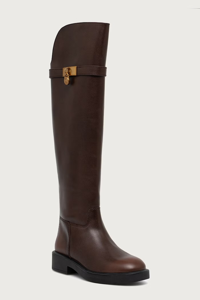 MICHAEL Michael Kors Čižmy dámske kožené Hamilton Moderne Boot hnedá 40F6HAFB5L.230