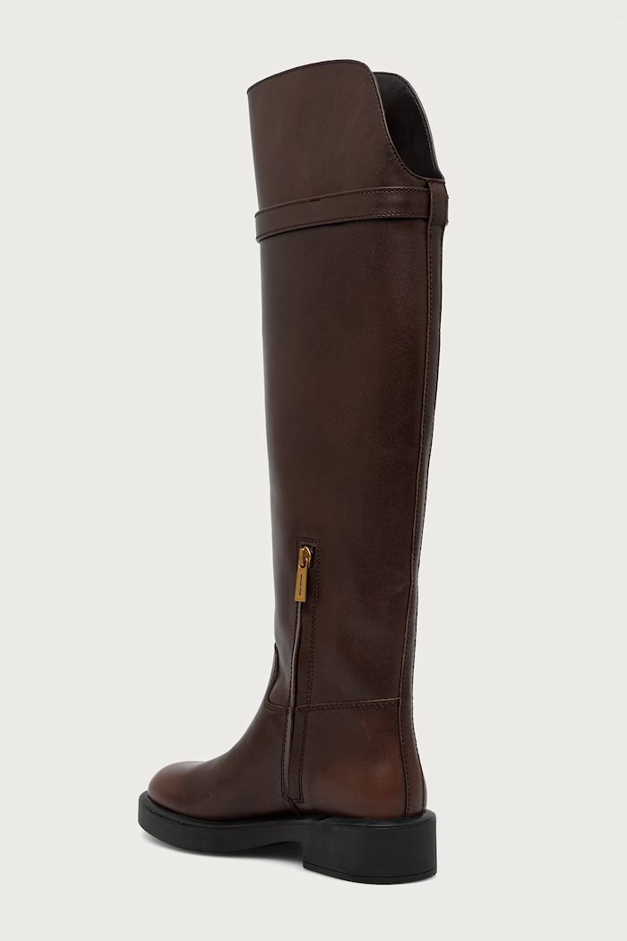 Obuv MICHAEL Michael Kors Čižmy dámske kožené Hamilton Moderne Boot 40F6HAFB5L.230 hnedá