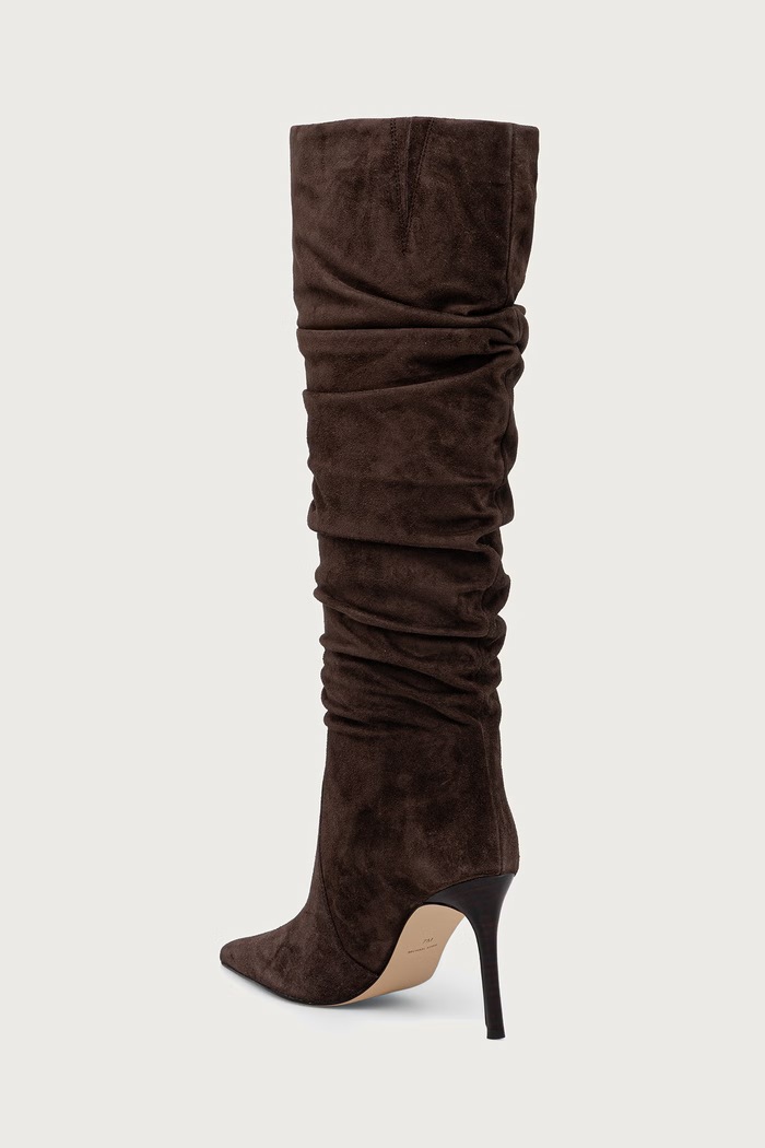 Obuv MICHAEL Michael Kors Čižmy na ihličkovom podpätku dámske semišové Dawn Heeled Boot 40F5DWHB5L.251 hnedá