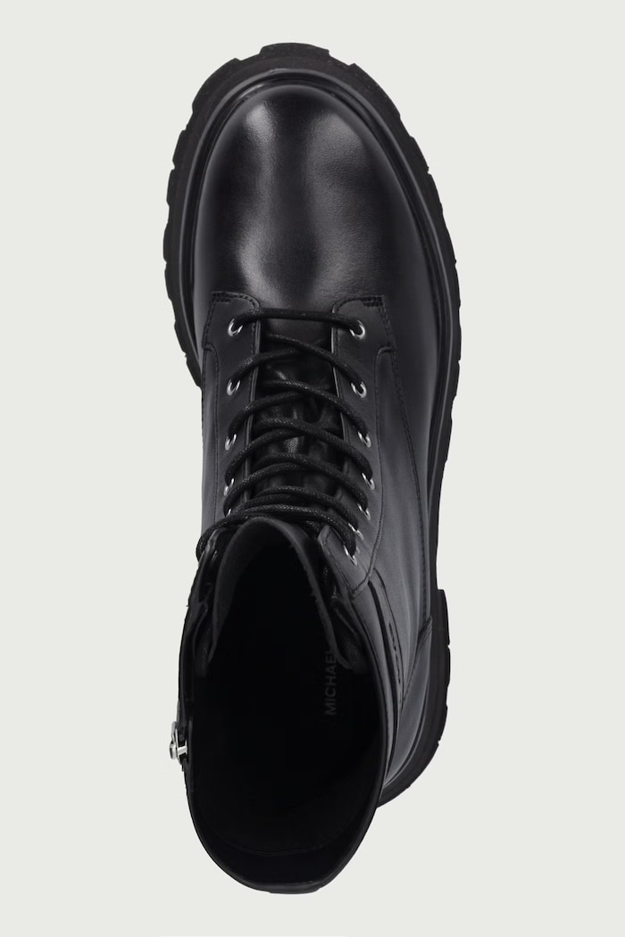 Workers sulla banchina da donna in pelle Caleb Lug Bootie MICHAEL Michael Kors 40F6CBFE5L.001 nero