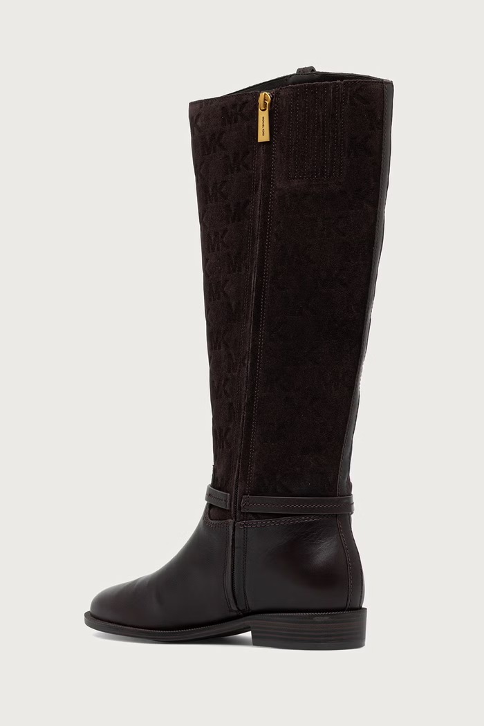 Παπούτσια MICHAEL Michael Kors Μπότες Γυναικείες δερμάτινες Beverly Flat Boot 40F6BVFB5S.251 καφέ