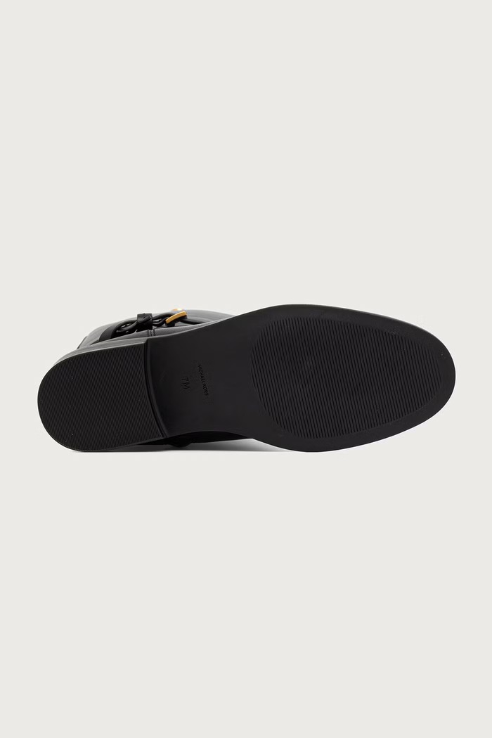 Kozaki damskie skórzane Beverly Flat Boot MICHAEL Michael Kors 40F6BVFB5L.001 czarny