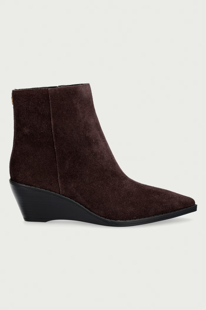 MICHAEL Michael Kors Μποτάκια πλατφόρμες Γυναικεία σουέτ Austin Wedge Bootie 40F6AUME5S.251 καφέ AW26