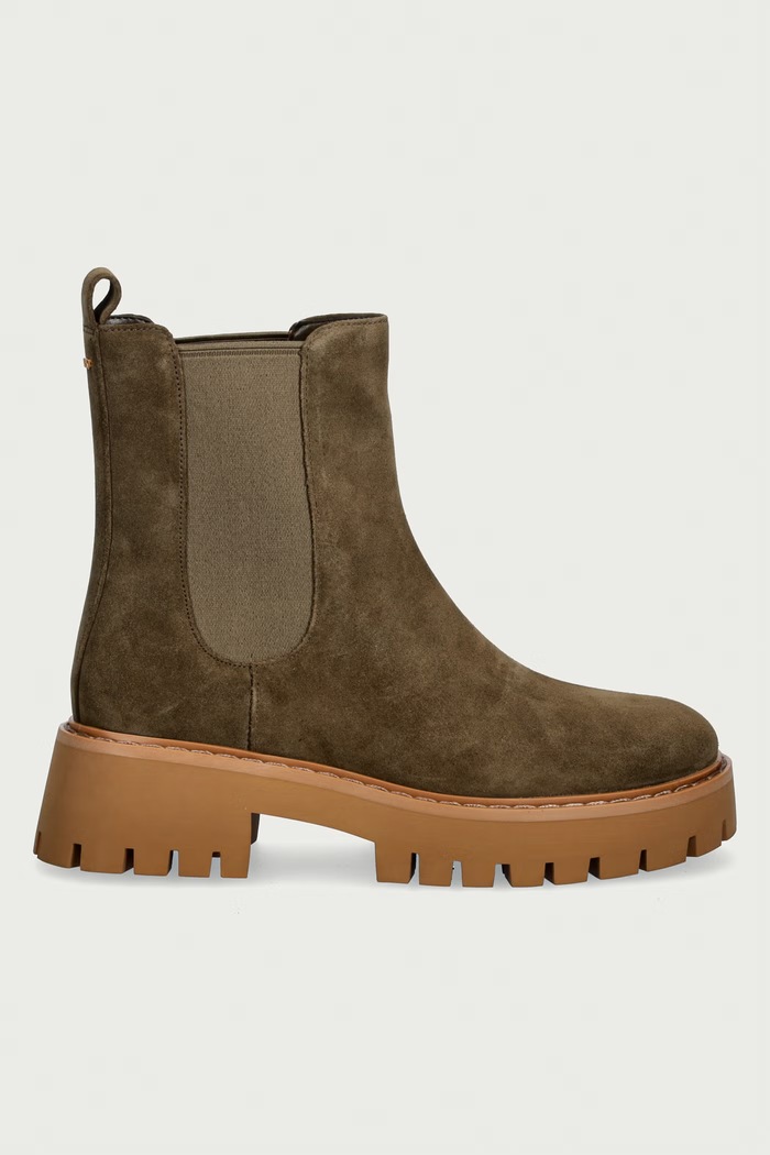MICHAEL Michael Kors Μπότες τσέλσι Γυναικείες nubuck Asher Flat Bootie 40F5ASFE5S.282 πράσινο AW26