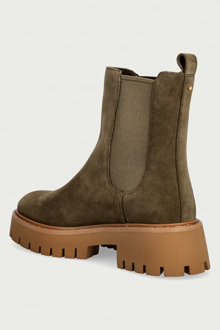 Παπούτσια MICHAEL Michael Kors Μπότες τσέλσι Γυναικείες nubuck Asher Flat Bootie 40F5ASFE5S.282 πράσινο