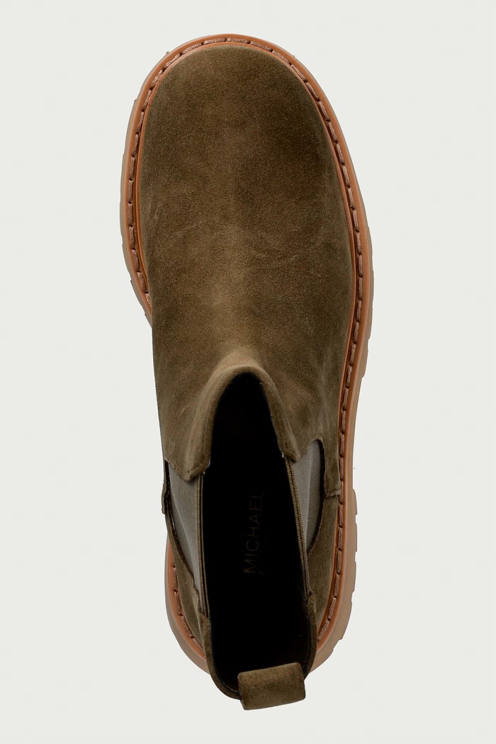 Μπότες τσέλσι Γυναικείες nubuck Asher Flat Bootie MICHAEL Michael Kors 40F5ASFE5S.282 πράσινο