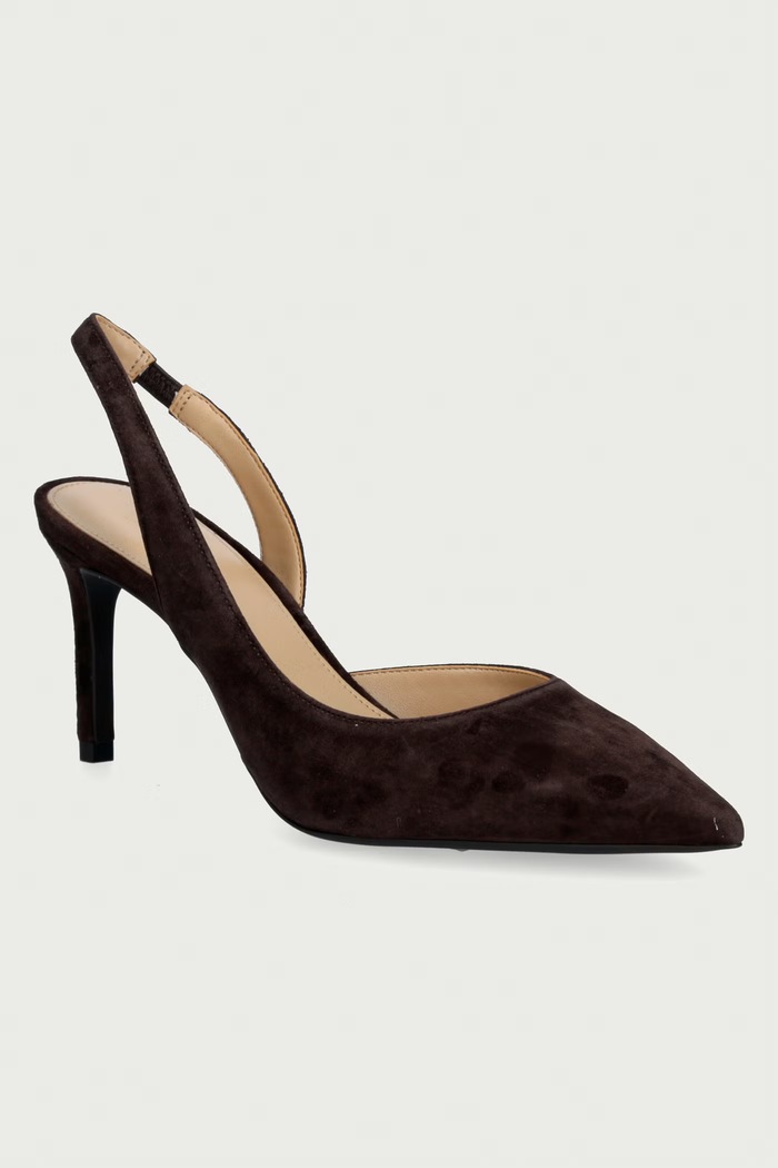 MICHAEL Michael Kors Στιλέτο από nubuck Alina Flex Sling Pump καφέ 40R4HNMP1S.251