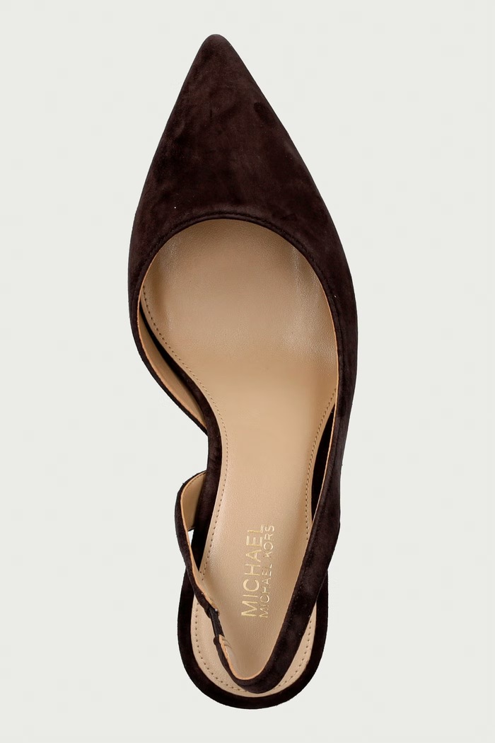 Στιλέτο από nubuck Alina Flex Sling Pump MICHAEL Michael Kors 40R4HNMP1S.251 καφέ