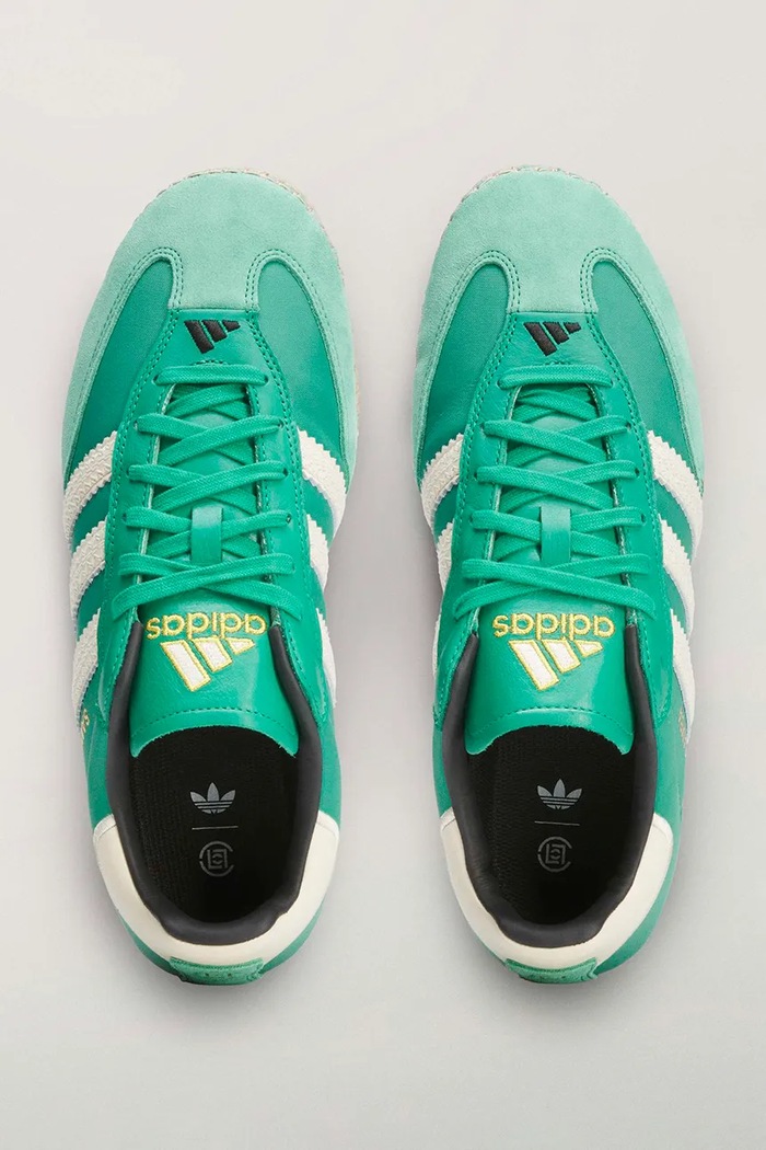 Samba Drille x Edison Chen sneakers pentru femei din piele adidas Originals KI4326 verde