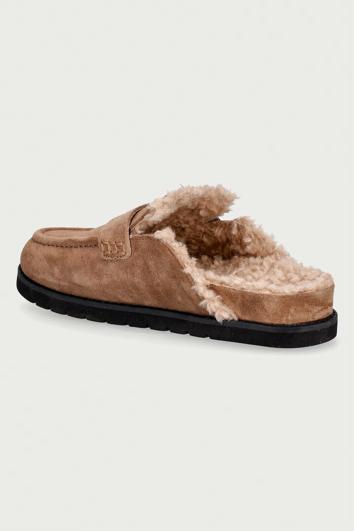 Obuwie Dune London Loafersy damskie zamszowe Goldy 0076500620126680 brązowy
