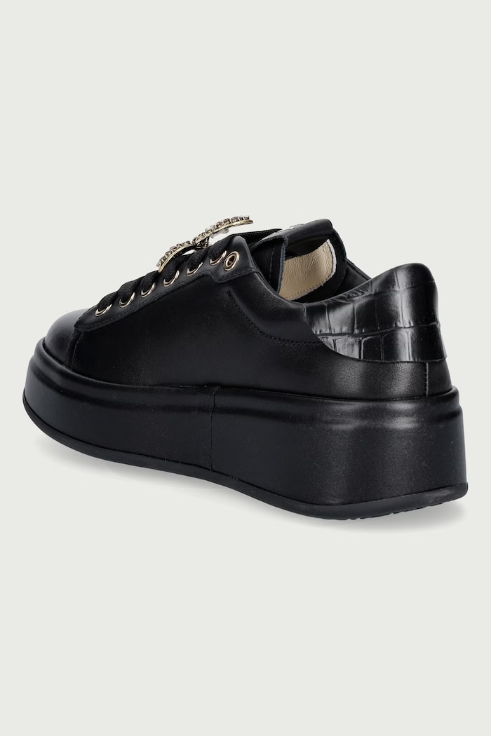 Oliva sneakersy damskie skórzane Gio+ OLIVA130 czarny
