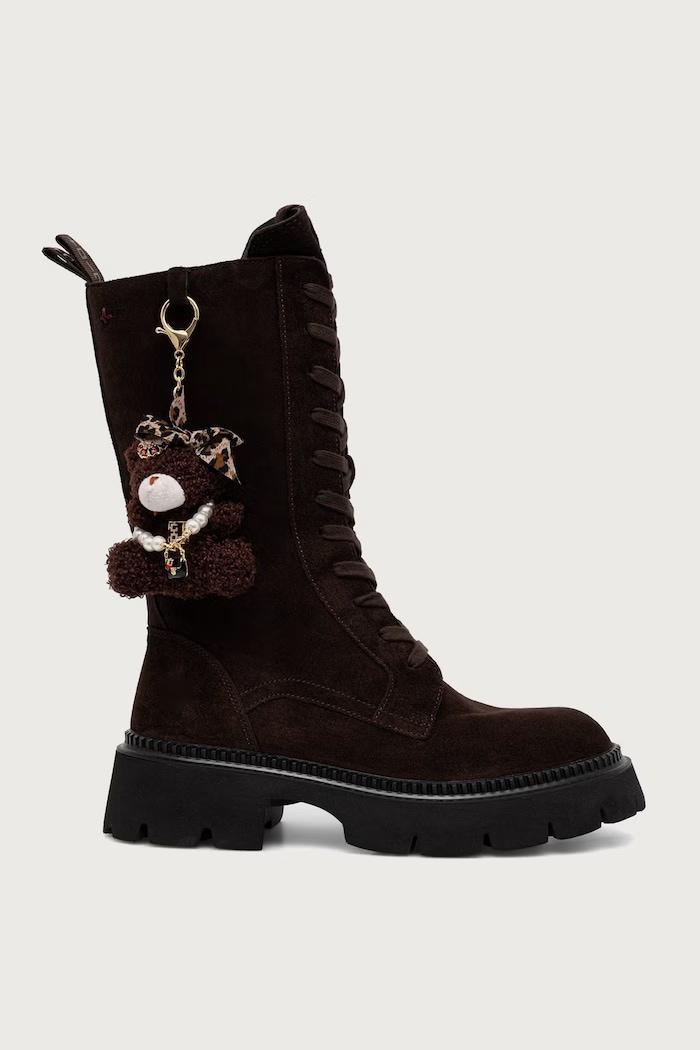 Gio+ кубинки дамски от велур Greta GRETA01E кафяв AW26