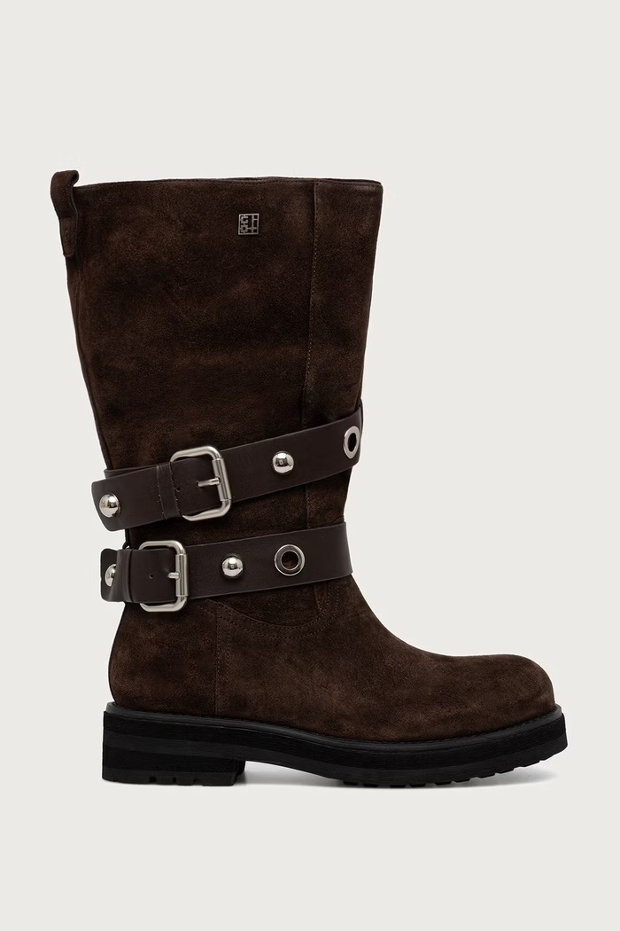 Gio+ μποτάκια Γυναικεία σουέτ Bianca BIA07A καφέ AW26