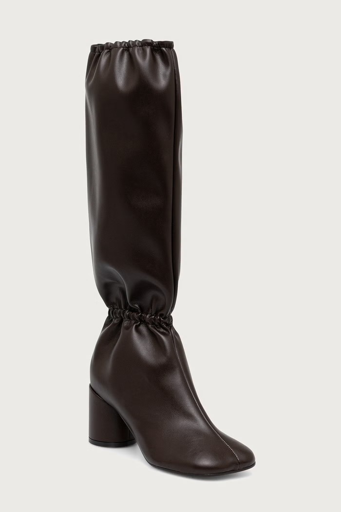 MM6 Maison Margiela Kozaki damskie skórzane brązowy S66WW0106.P7867
