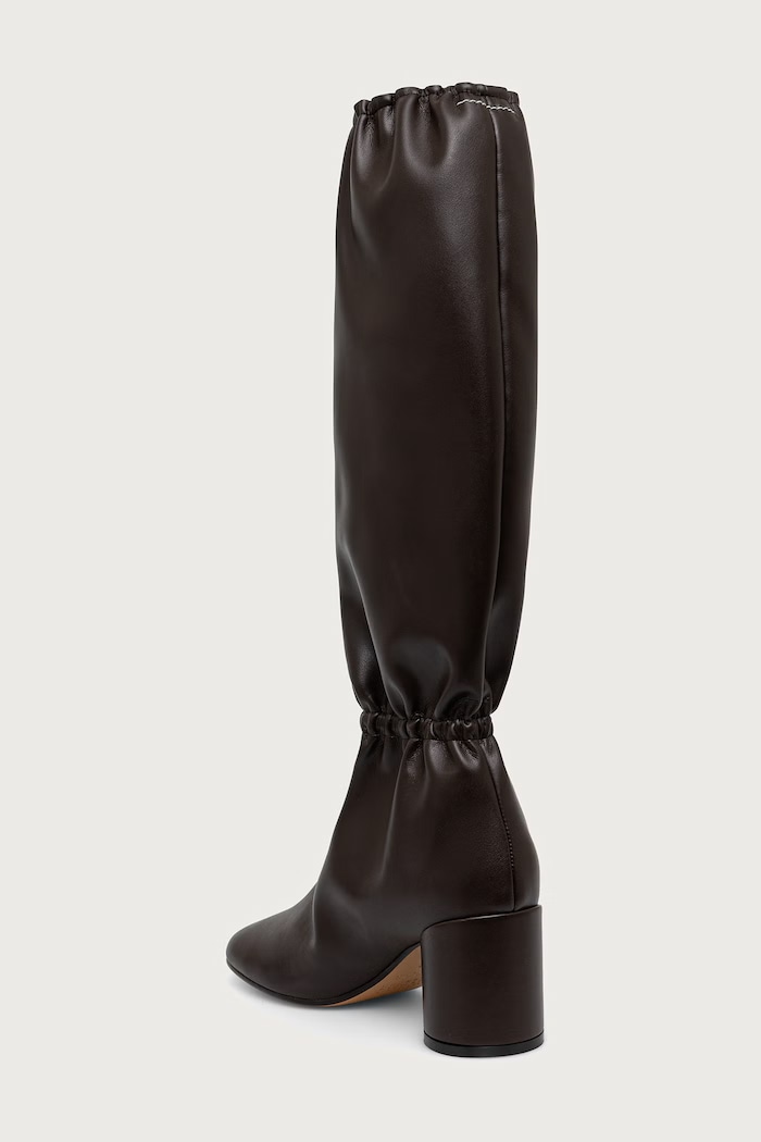 Obuwie MM6 Maison Margiela Kozaki damskie skórzane S66WW0106.P7867 brązowy