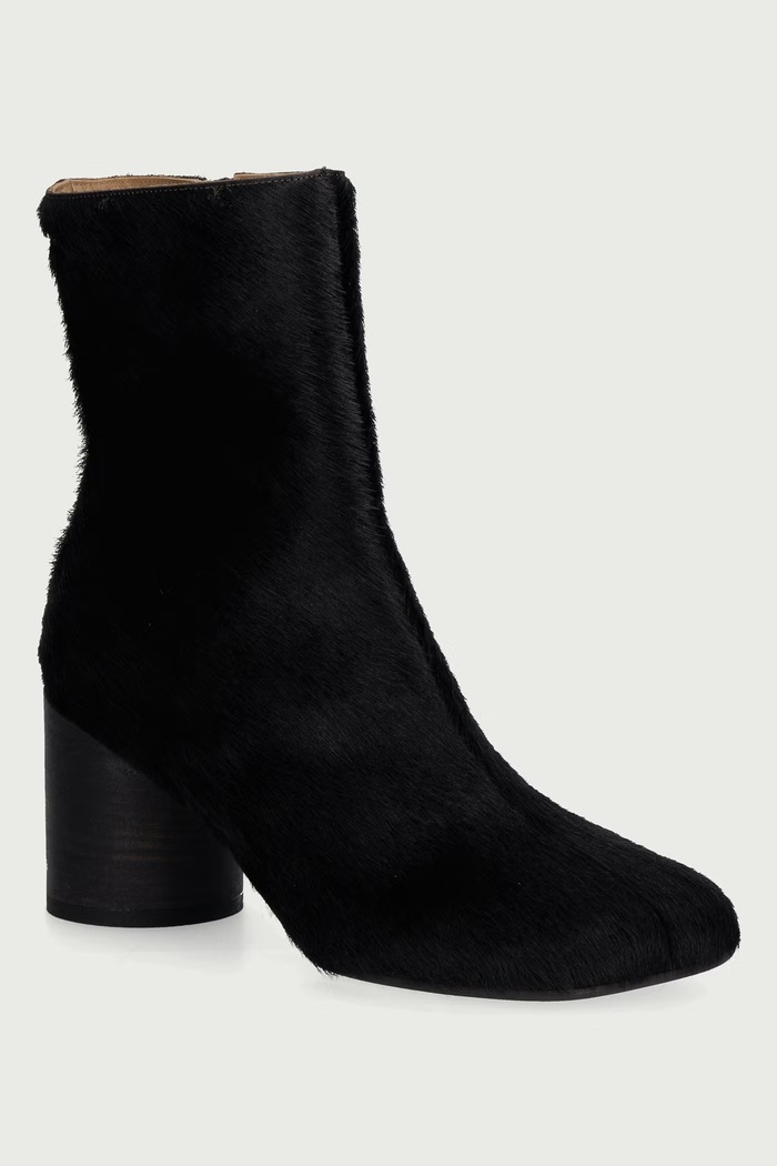 MM6 Maison Margiela Botki na słupku damskie skórzane brązowy S66WU0145.P7868