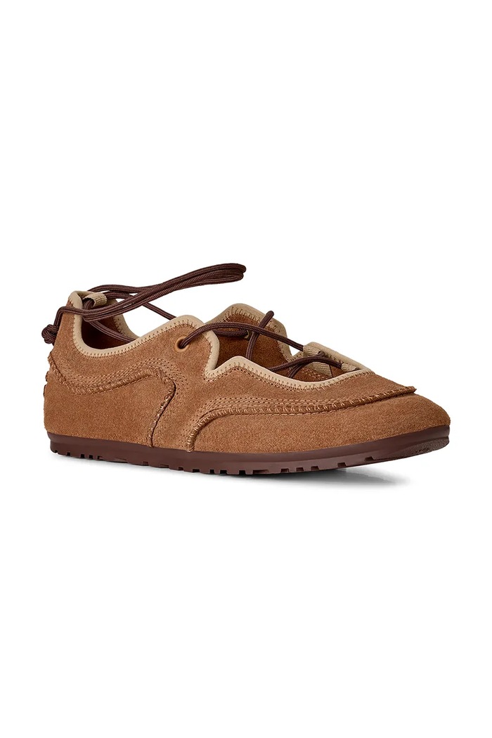 UGG Baleriny zamszowe W Quill Ballet Sneaker 1184790.CTSN brązowy AW26