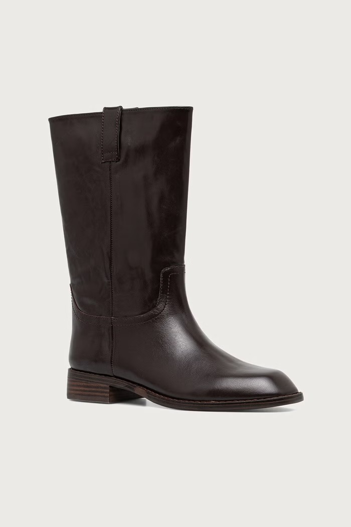 Steve Madden Kozaki na płaskim obcasie damskie skórzane Primo brązowy 11005929.207