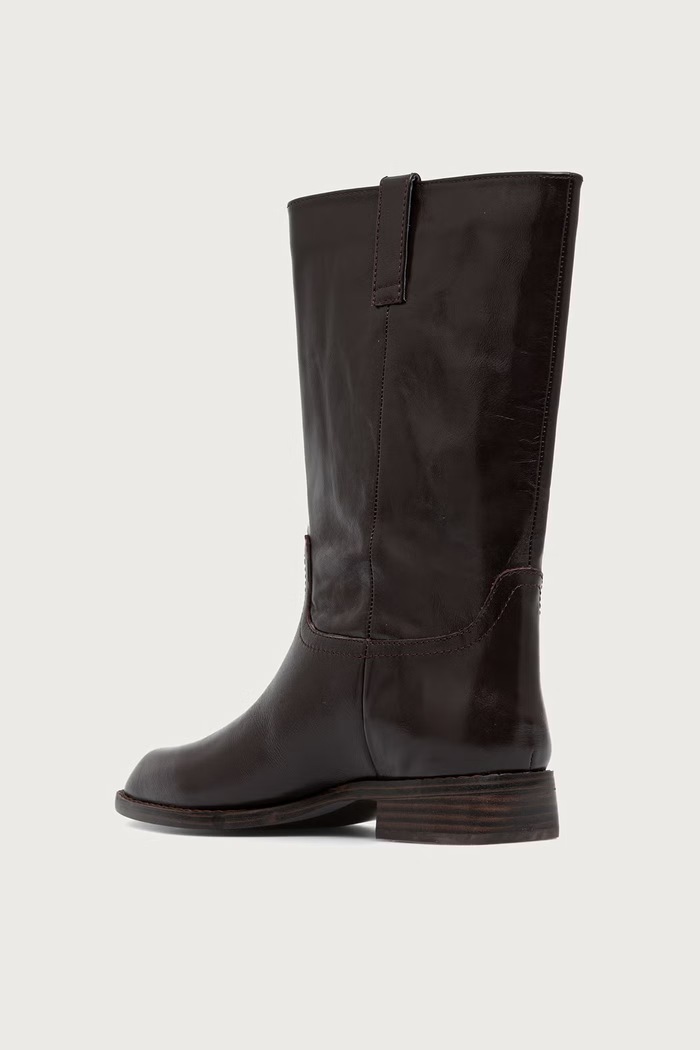 Obuwie Steve Madden Kozaki na płaskim obcasie damskie skórzane Primo 11005929.207 brązowy