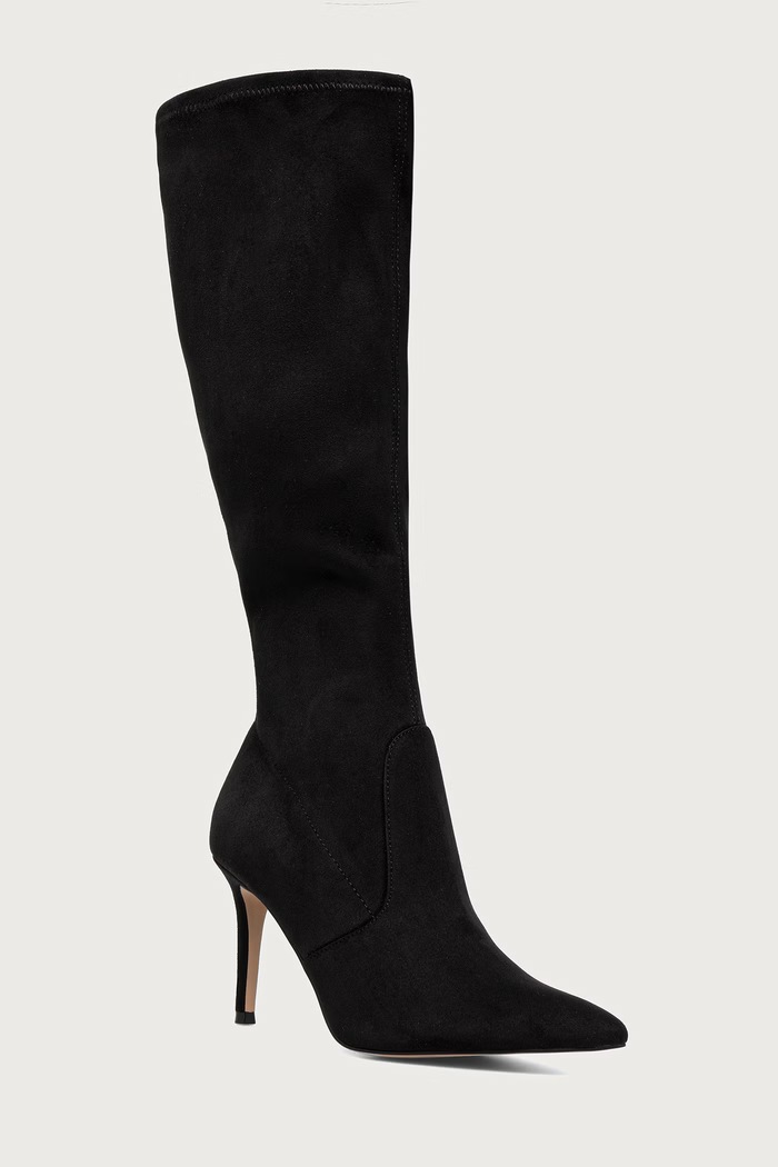 Steve Madden Kozaki na szpilce damskie z imitacji zamszu Sprint czarny 11005906.001