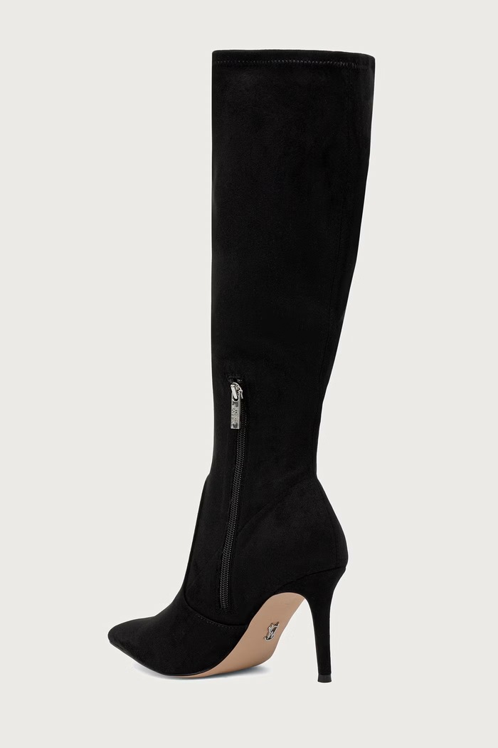 Obuwie Steve Madden Kozaki na szpilce damskie z imitacji zamszu Sprint 11005906.001 czarny