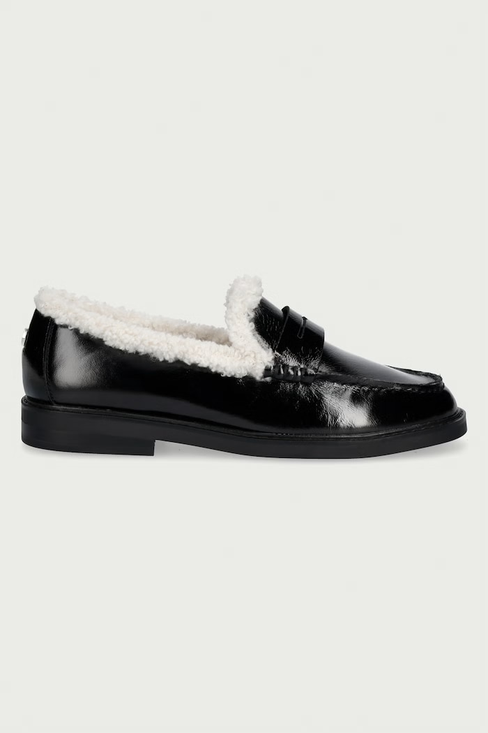 Steve Madden Mokasyny damskie skórzane Adison-F 11005897.017 czarny AW26