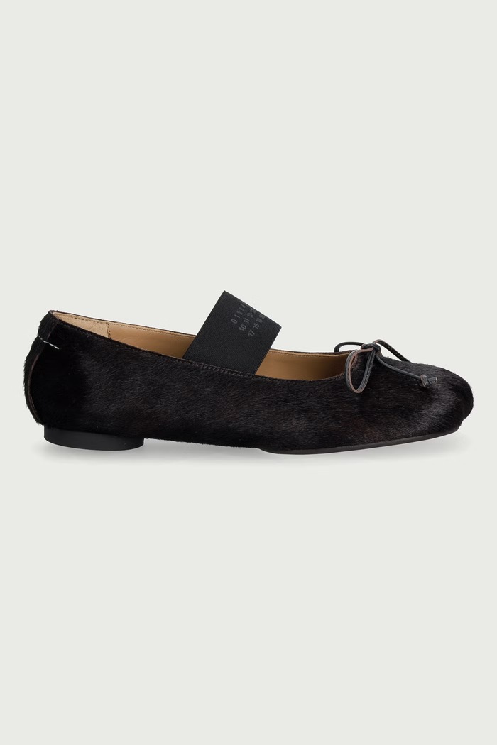 MM6 Maison Margiela Baleriny skórzane S66WZ0040.P7868 brązowy AW26