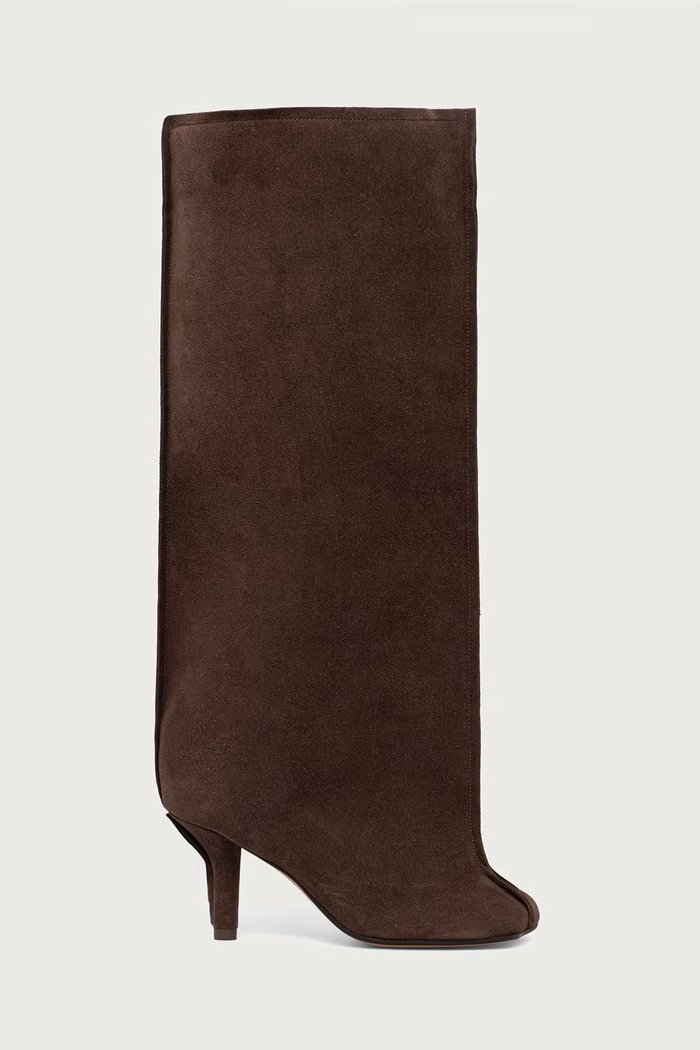 MM6 Maison Margiela kozaki damskie zamszowe S59WW0123.P6385 brązowy AW26