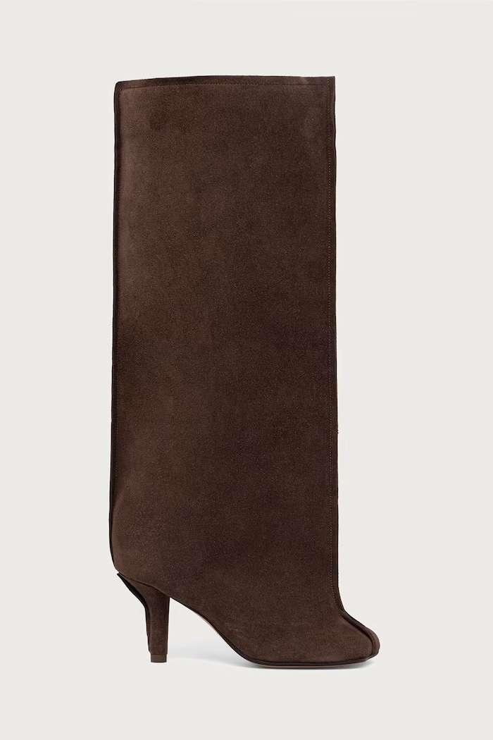 MM6 Maison Margiela kozaki damskie zamszowe S59WW0123.P6385 brązowy AW26