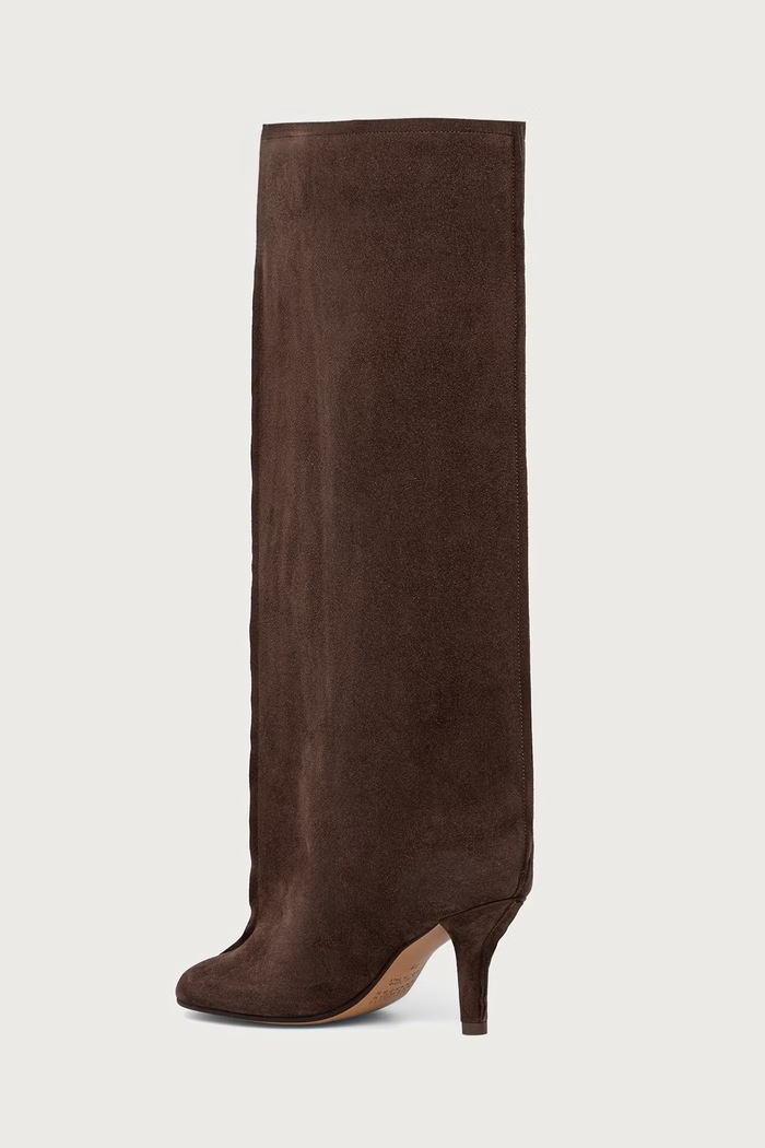 Obuwie MM6 Maison Margiela kozaki damskie zamszowe S59WW0123.P6385 brązowy