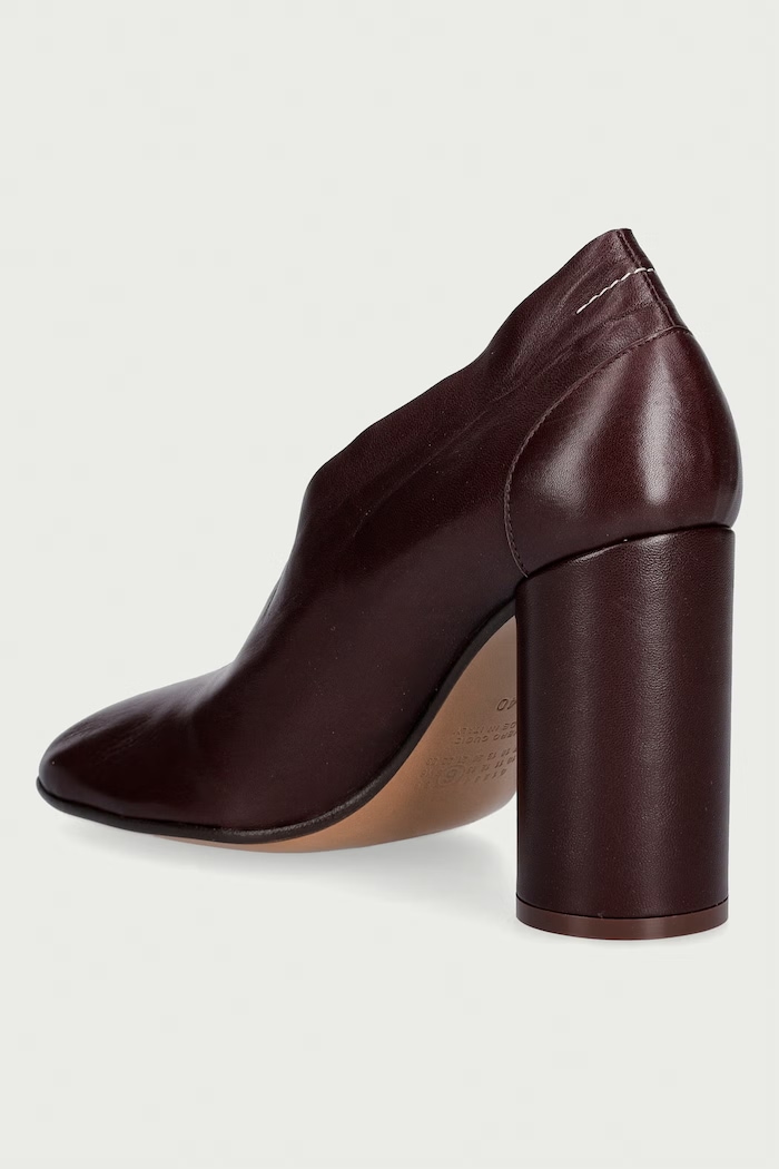 Obuwie MM6 Maison Margiela czółenka na słupku damskie skórzane S59WL0107.P7557 bordowy