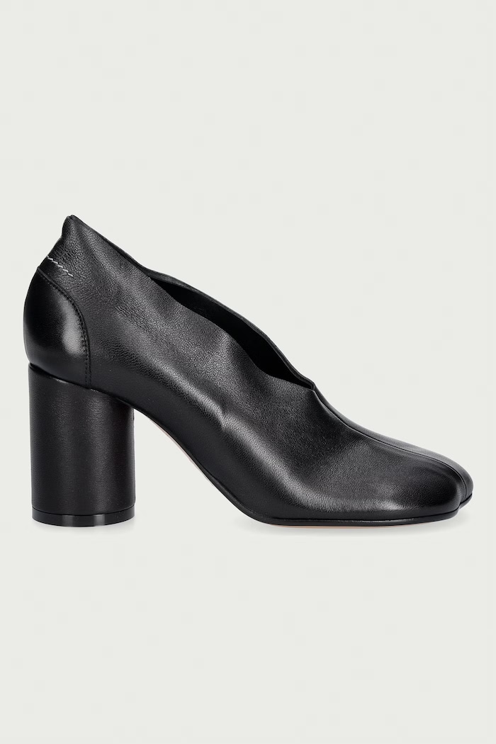 MM6 Maison Margiela czółenka na słupku damskie skórzane S59WL0107.P7557 czarny AW26