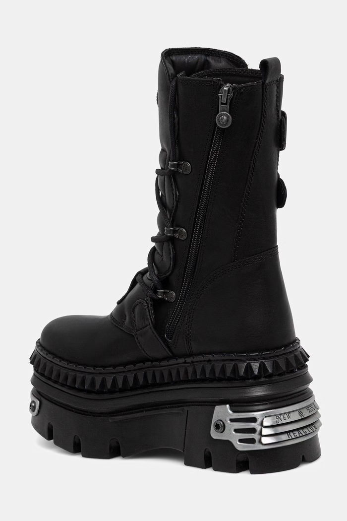 Obuwie New Rock CRUST NEGRO NEGRO + IMPERFECT REACTOR NEGRO TORNILLOS workery damskie skórzane M.WALL373.S17 czarny