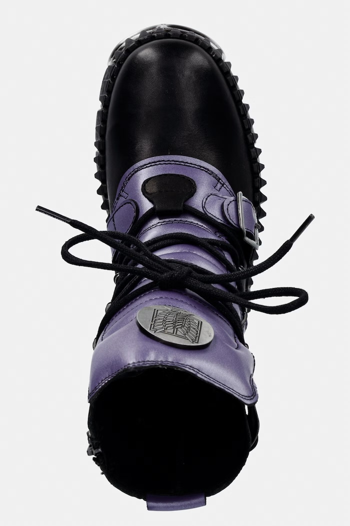 New Rock CRUST NEGRO + NOMADLA LILA + IMPERFECT TOWER NEGRO TORNILLOS workery damskie skórzane fioletowy M.WALL373.CEV005