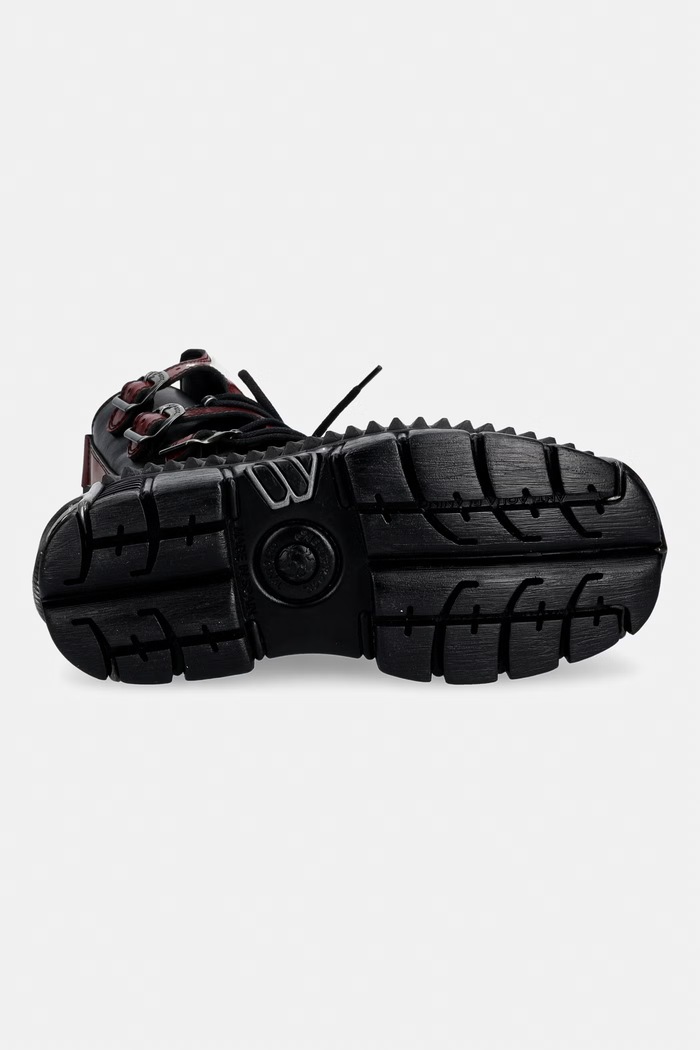 New Rock CRUST NEGRO + NOMADA ROJO + IMPERFECT TOWER NEGRO TORNILLOS workery damskie skórzane M.WALL373.CEV002 czerwony