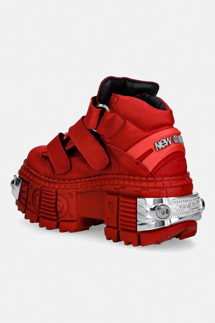 Obuwie New Rock NOBUCK ROJO + IMPERFECT TANK ROJO TORNILLOS buty damskie nubukowe M.WALL285.C14 czerwony