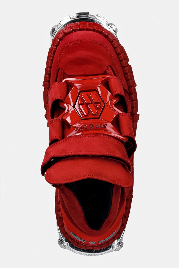 New Rock NOBUCK ROJO + IMPERFECT TANK ROJO TORNILLOS buty damskie nubukowe czerwony M.WALL285.C14