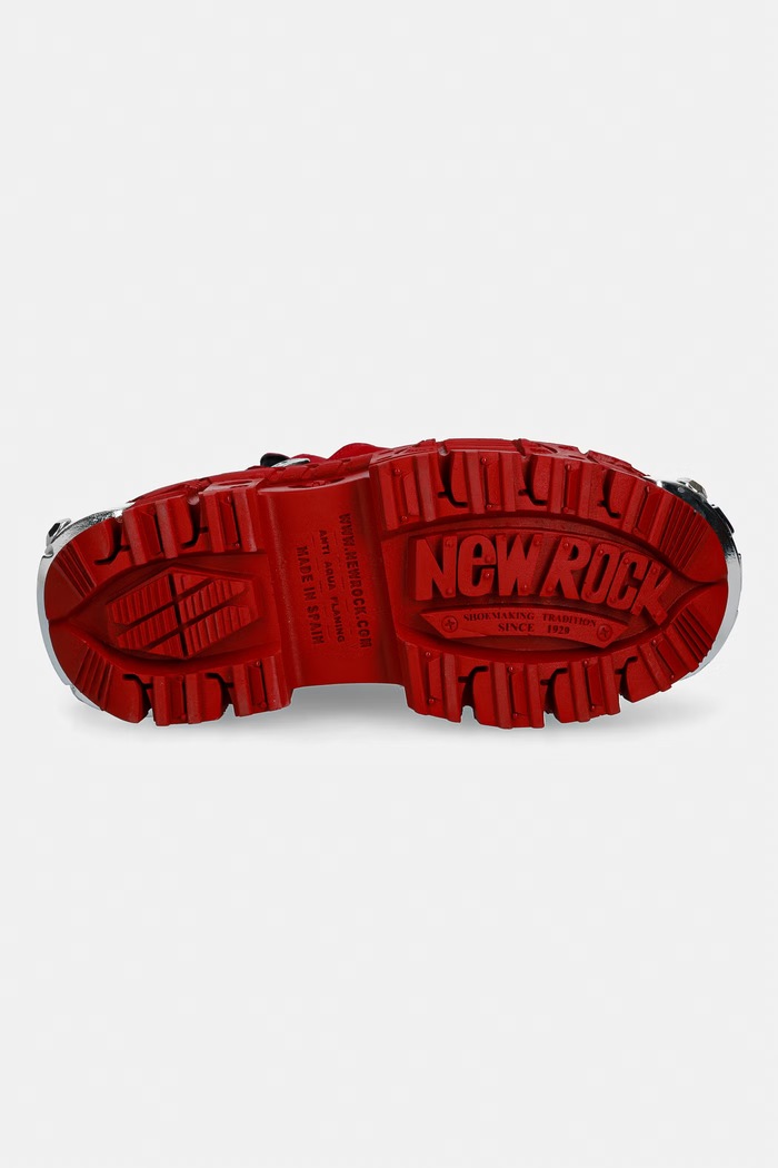 New Rock NOBUCK ROJO + IMPERFECT TANK ROJO TORNILLOS buty damskie nubukowe M.WALL285.C14 czerwony
