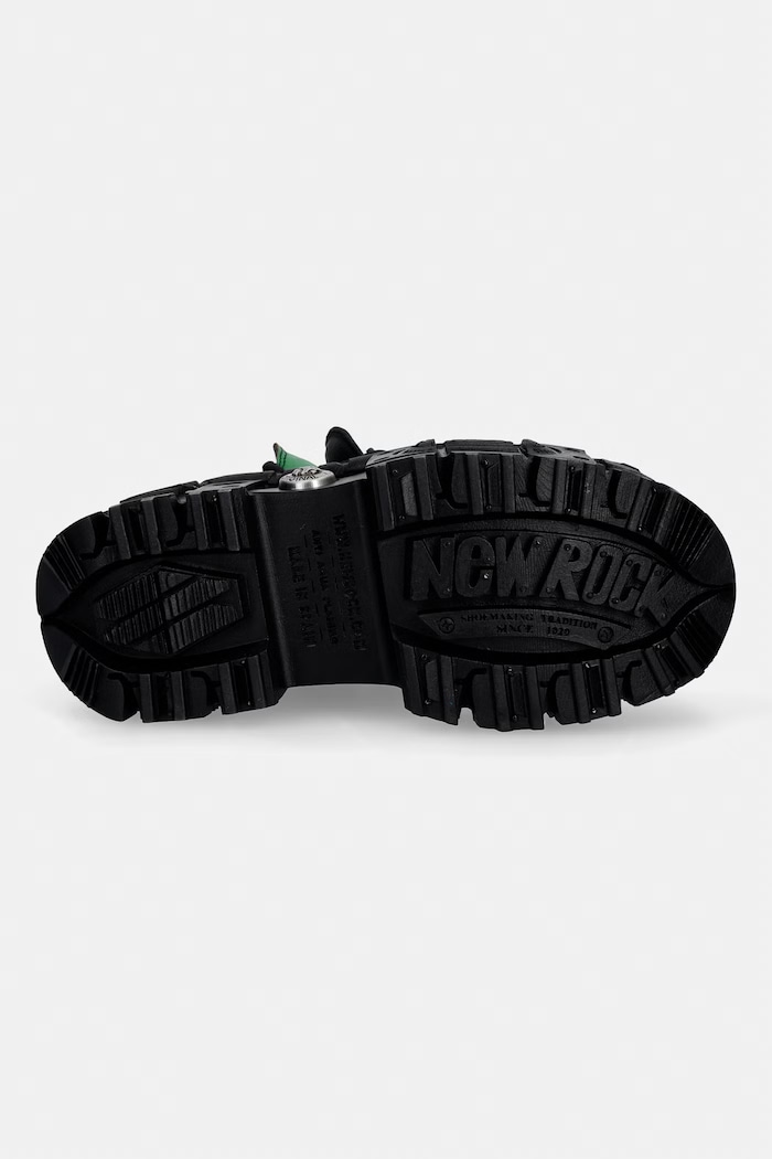 New Rock ANTIK LILA + NAPA VERDE + CRUST NEGRO + IMPERFECT TANK NEGRO TORNILLOS workery na platformie damskie skórzane M.WALL052.CEV163 fioletowy