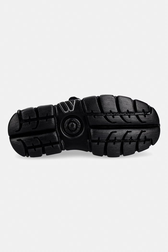 New Rock CRACK ESPEJO PLATA ANTE + IMPERFECT TOWER NEGRO TORNILLOS buty na platformie damskie skórzane M.120N.C55 srebrny
