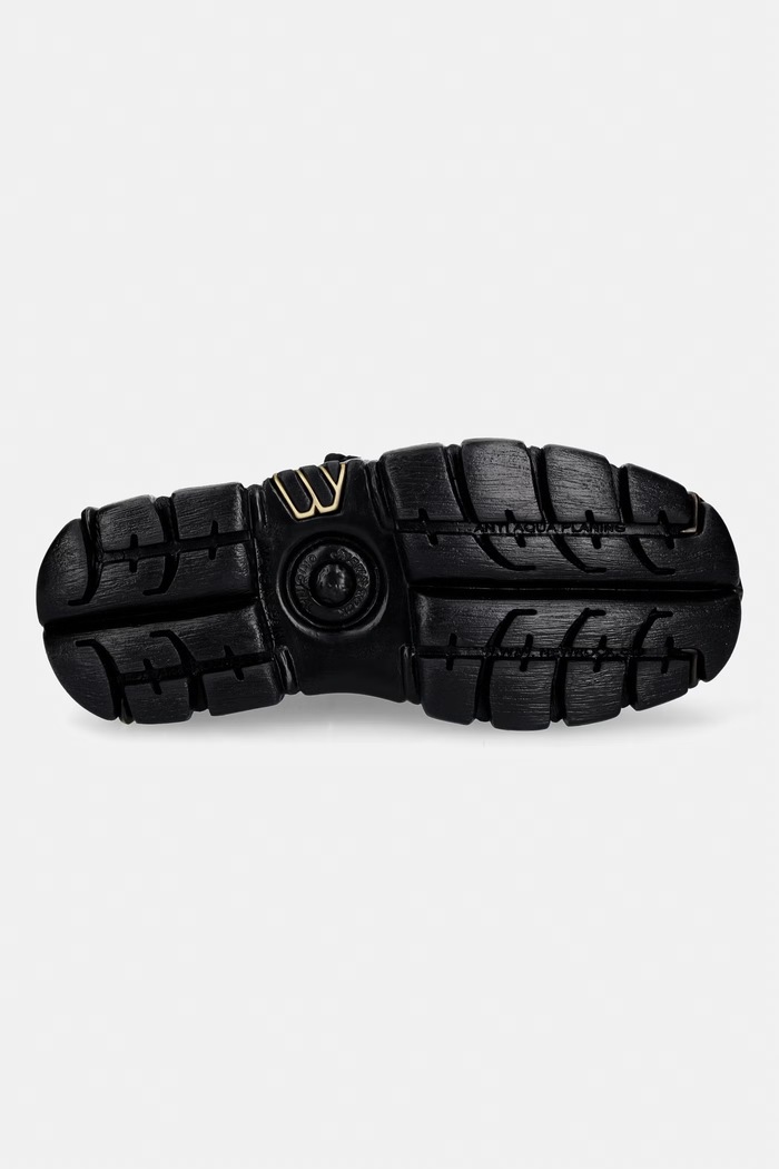 New Rock PITON NEGRO + IMPERFECT TOWER NEGRO TORNILLOS workery na platformie damskie skórzane M.120N.C118 czarny