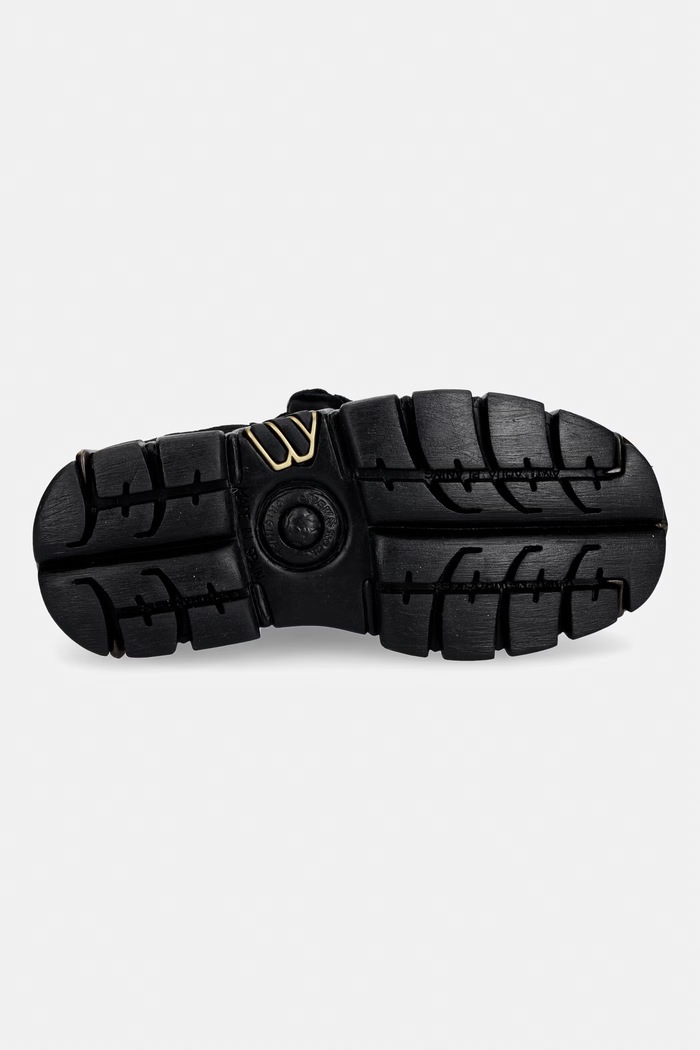 New Rock ANTE NEGRO + IMPERFECT TOWER NEGRO TORNILLOS sneakersy na platformie damskie zamszowe M.120N.C117 czarny