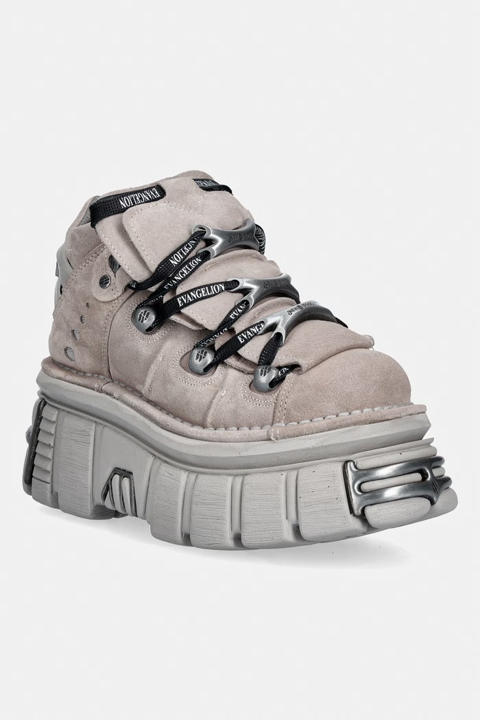 New Rock ALASKA PERLA + IMPERFECT TOWER PERLA TORNILLOS buty damskie zamszowe szary M.106.CEV166