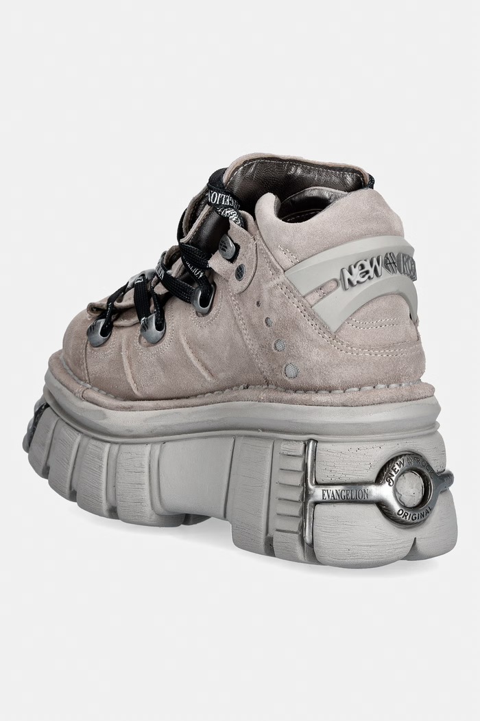Obuwie New Rock ALASKA PERLA + IMPERFECT TOWER PERLA TORNILLOS buty damskie zamszowe M.106.CEV166 szary