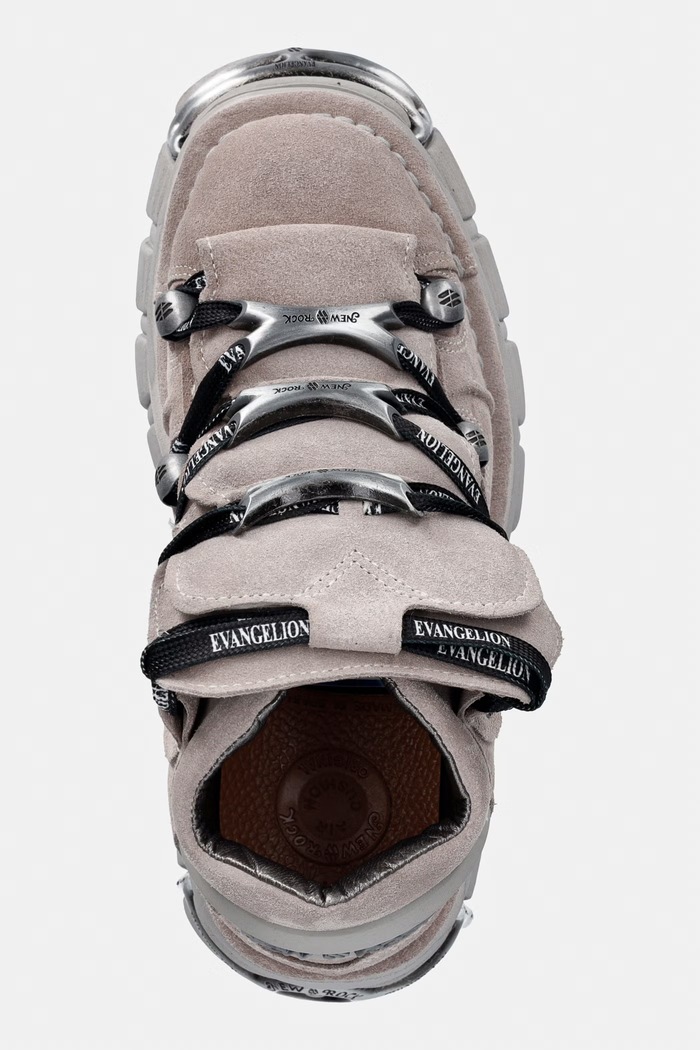 New Rock ALASKA PERLA + IMPERFECT TOWER PERLA TORNILLOS buty damskie zamszowe szary M.106.CEV166