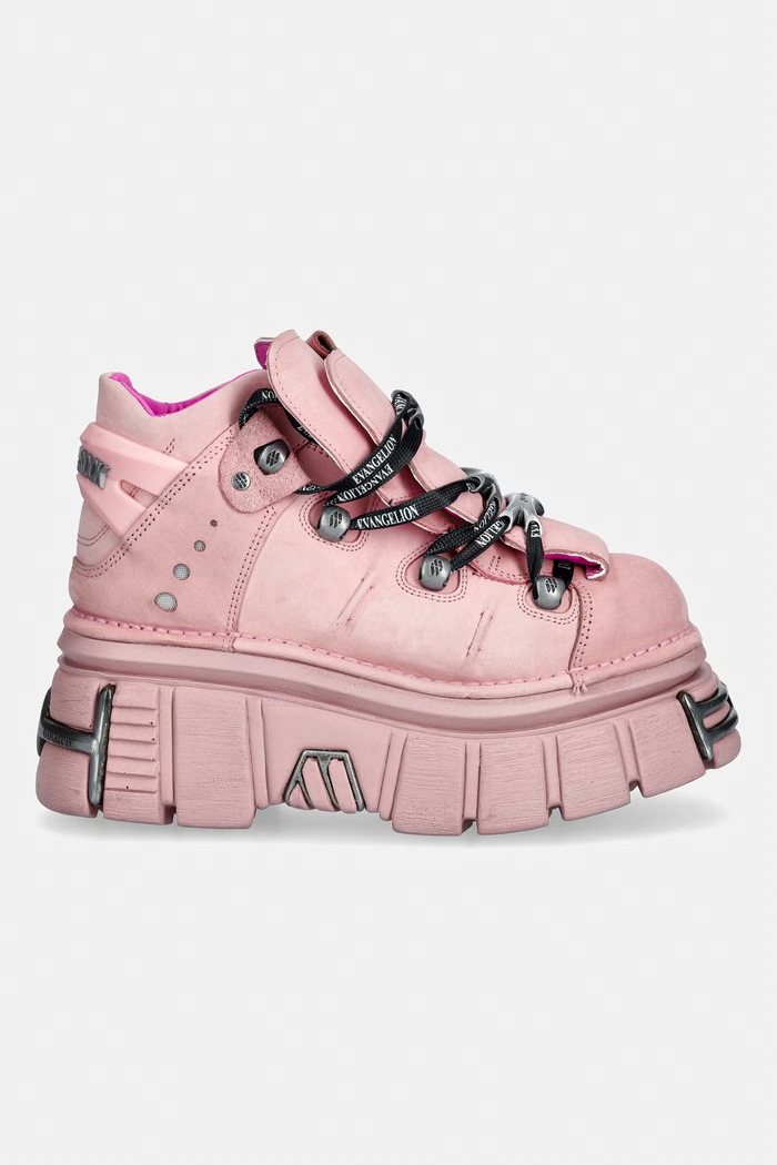 New Rock NOBUCK ROSA + IMPERFECT TOWER ROSA TORNILLOS buty na platformie damskie nubukowe M.106.CEV164 różowy AW26