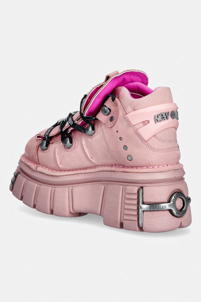 Obuwie New Rock NOBUCK ROSA + IMPERFECT TOWER ROSA TORNILLOS buty na platformie damskie nubukowe M.106.CEV164 różowy