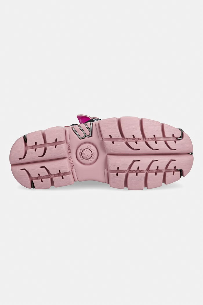 New Rock NOBUCK ROSA + IMPERFECT TOWER ROSA TORNILLOS buty na platformie damskie nubukowe M.106.CEV164 różowy