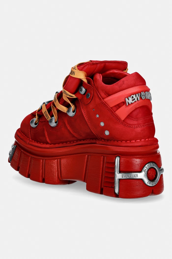 Obuwie New Rock NOBUCK ROJO + IMPERFECT TOWER ROJO TORNILLOS buty damskie nubukowe M.106.CEV163 czerwony